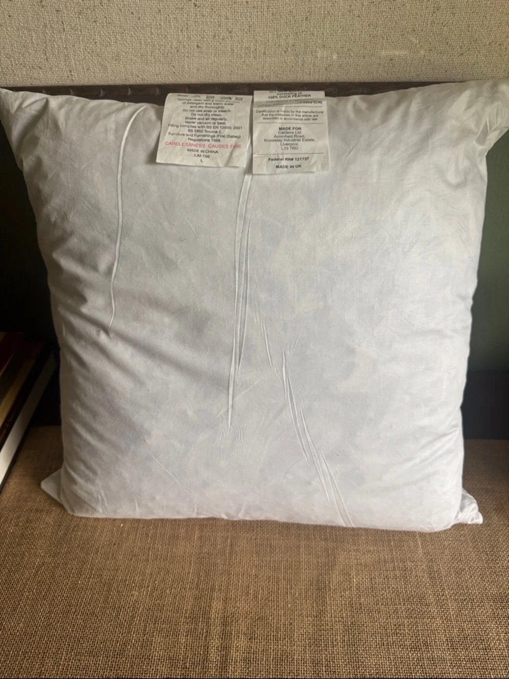 Feather Pillow Insert 16”x 16”